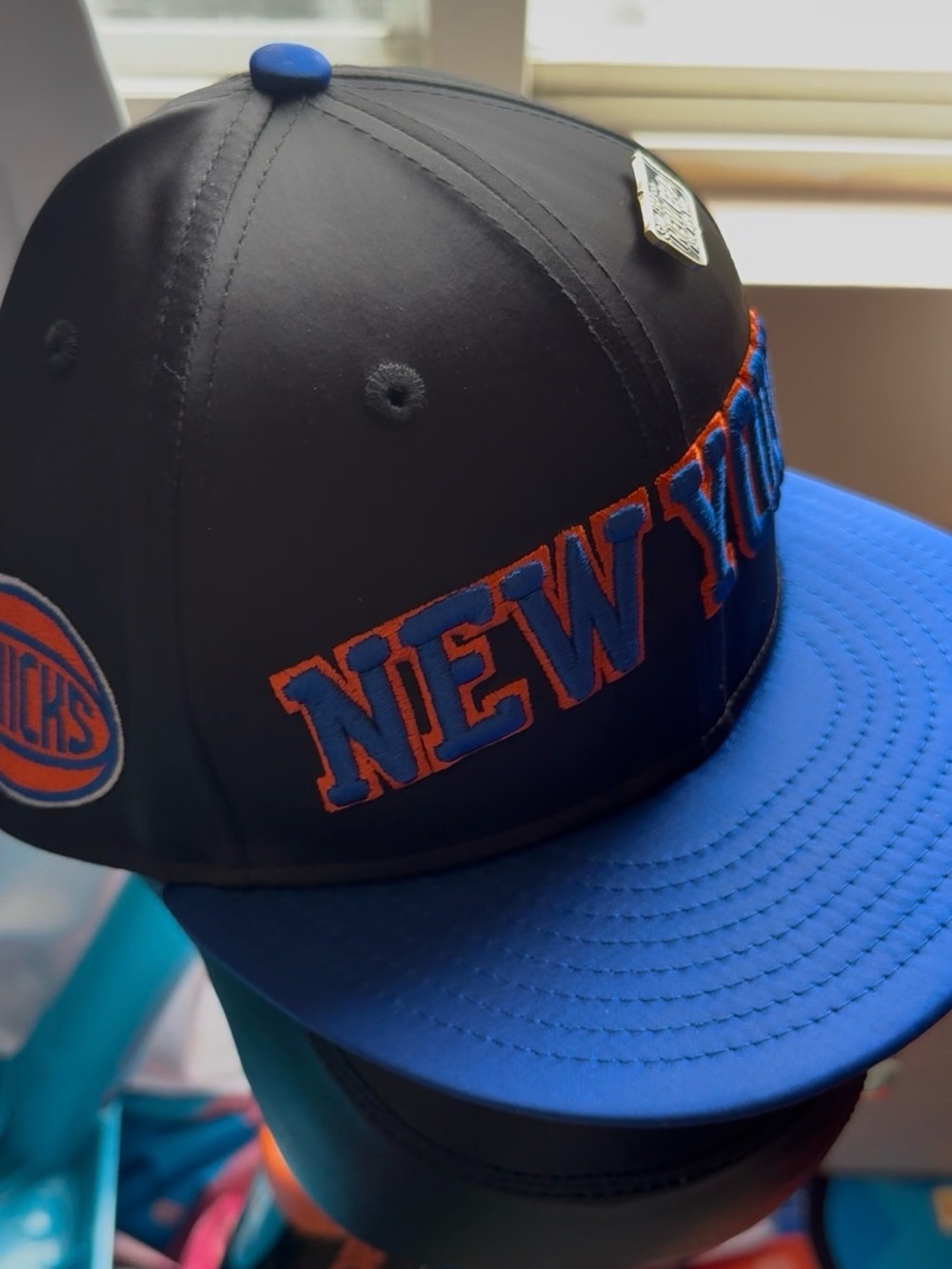 New York Knicks Black & Royal Blue hat